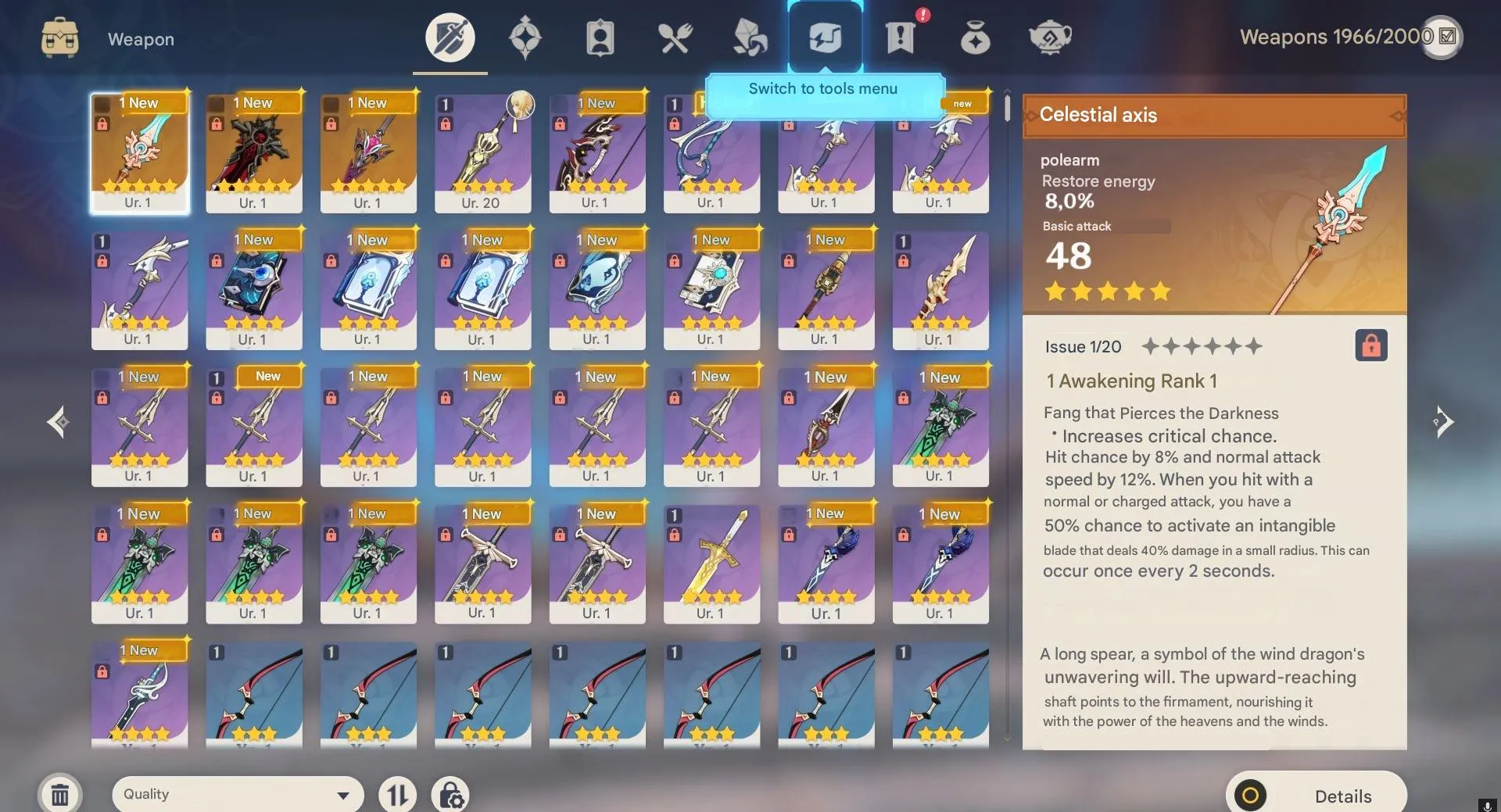 GI1536 C4 Durin With Signature Weapon, High AR, Many 4-Star Weapons 